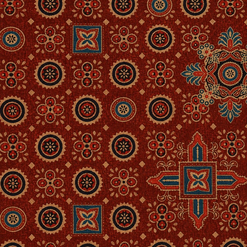 Garhwal Brown hand block-printed fabric