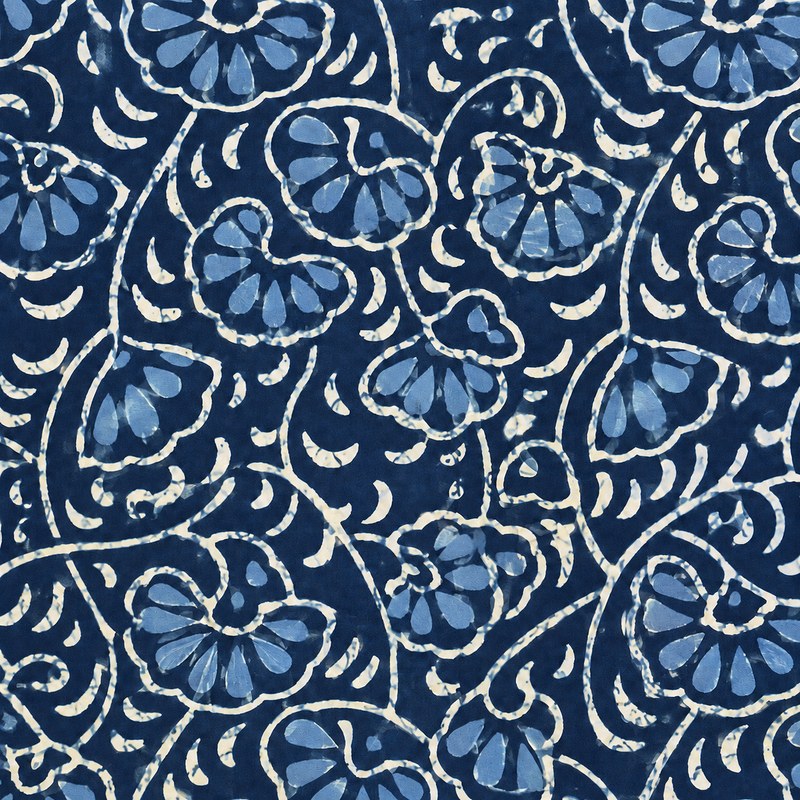 Indigo Blue hand block-printed fabric