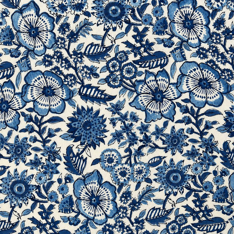 Sanganeri Light Blue hand block-printed fabric