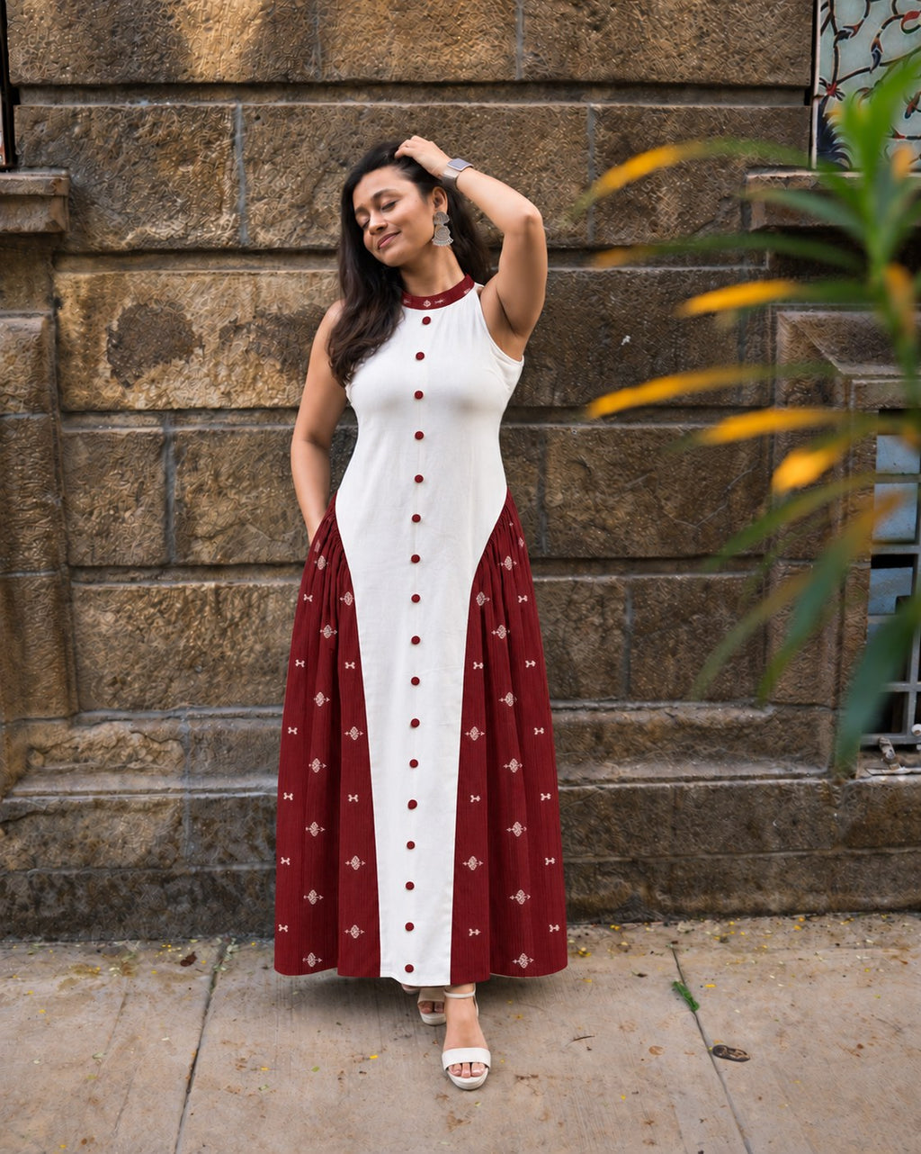Shiuli Long Dress in White by Hiya, view 3