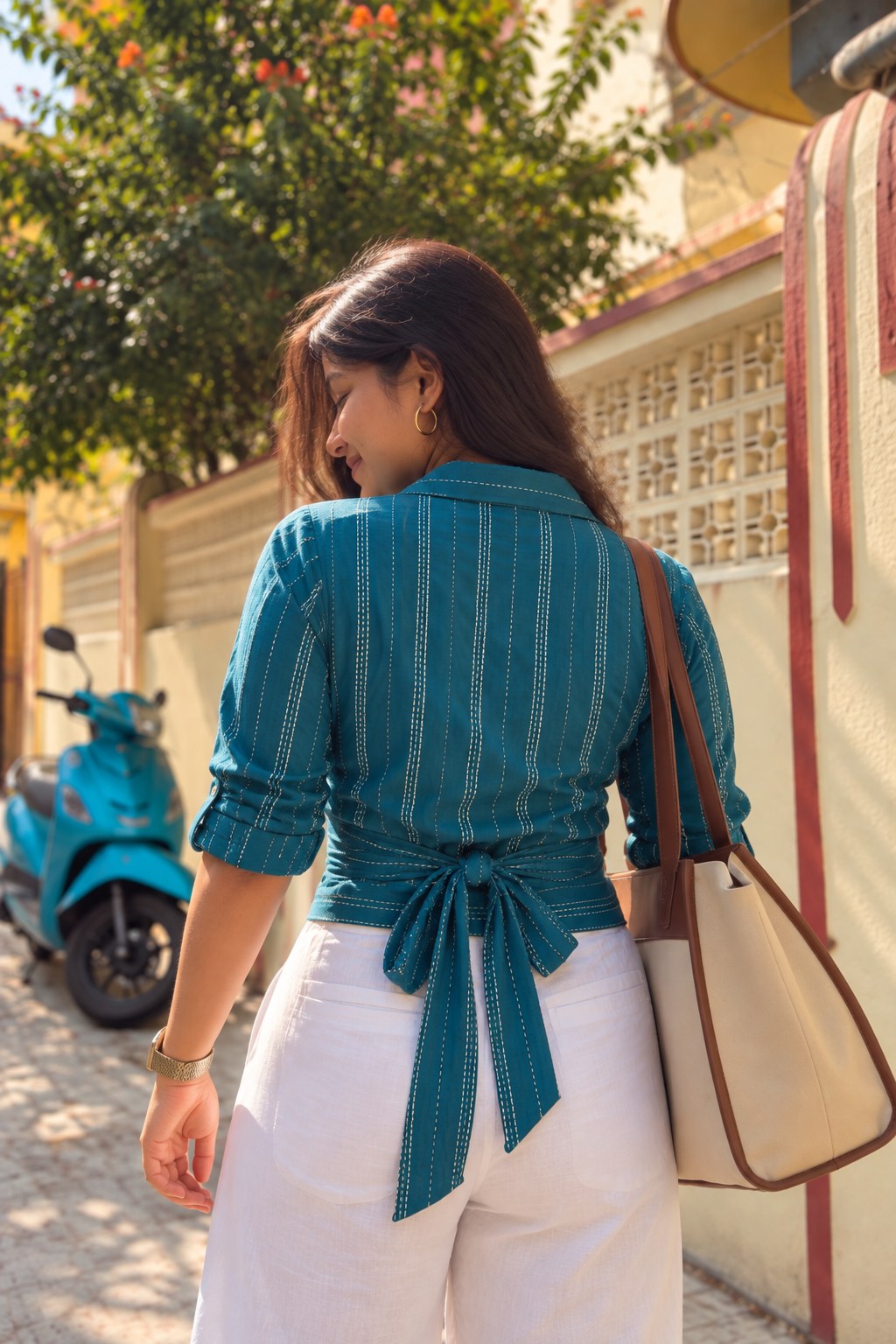 Kuhu Tie-Up Shirt by Hiya, view 2