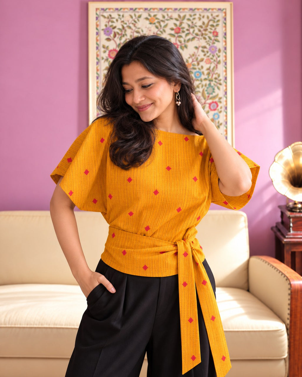 Aanya Drop Shoulder Top by Hiya, view 3