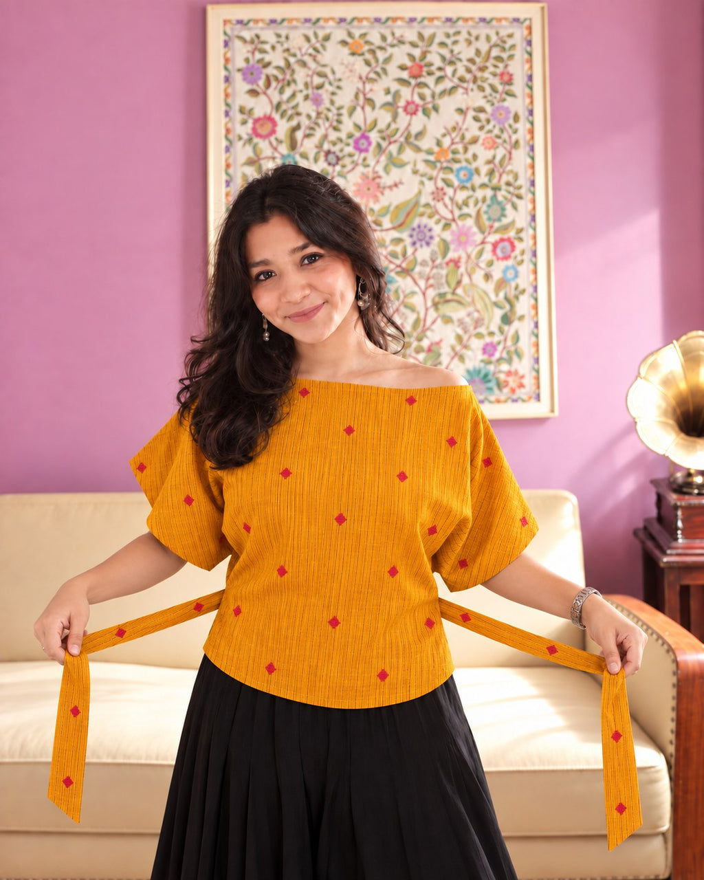 Aanya Drop Shoulder Top by Hiya, view 2