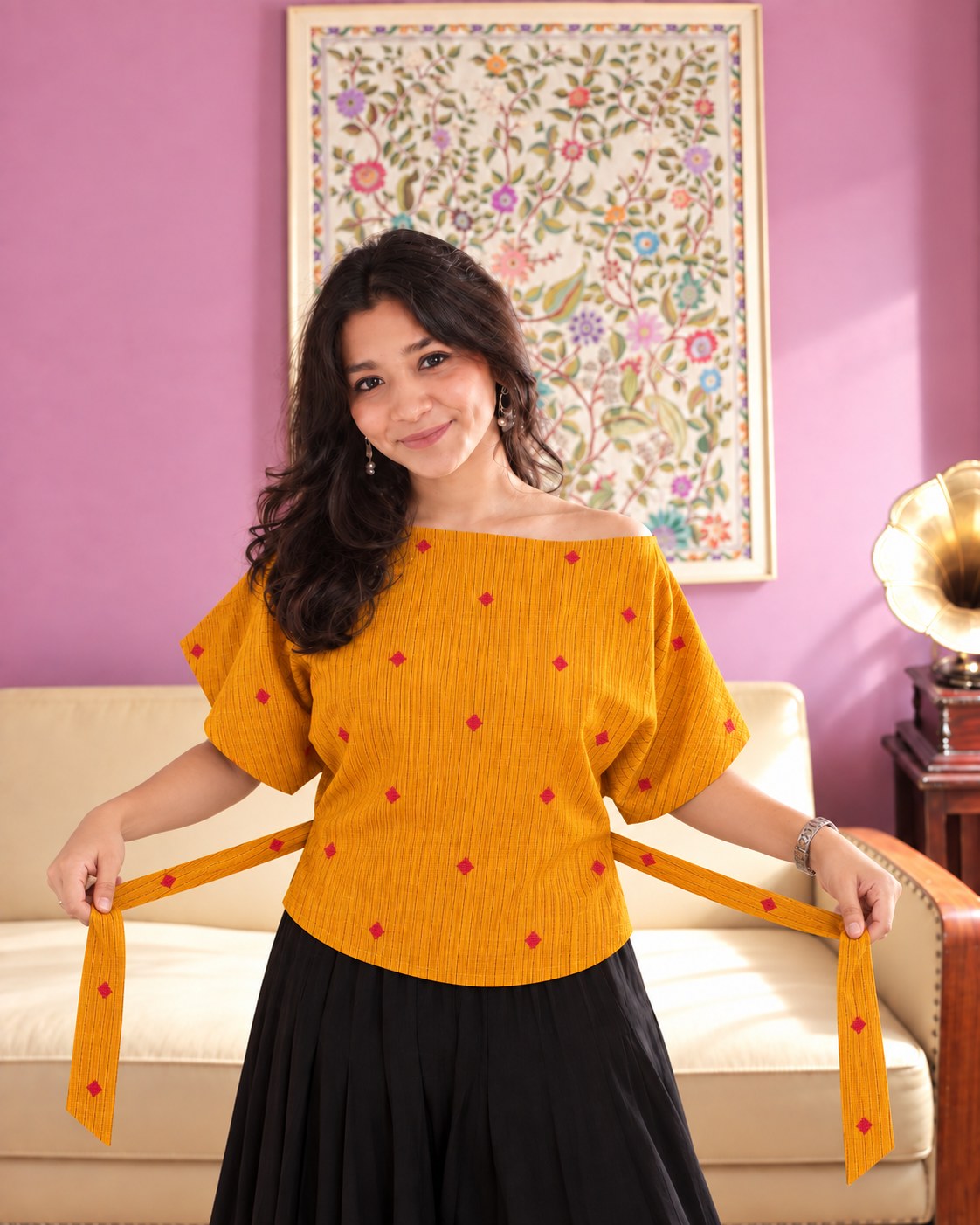 Aanya Drop Shoulder Top by Hiya, view 2