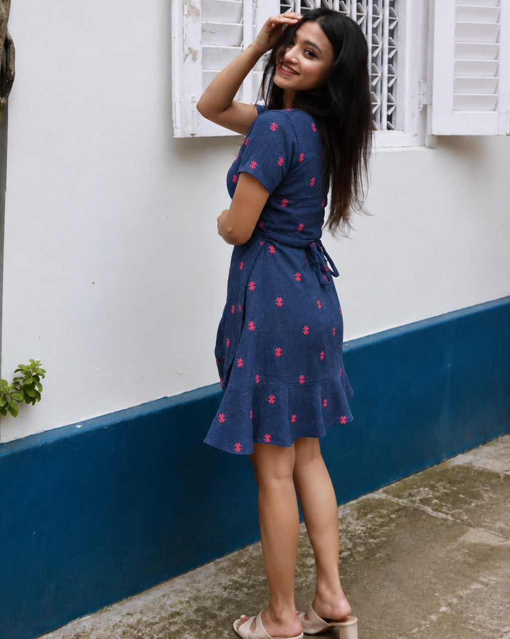 Charu Wrap Dress by Hiya, view 3
