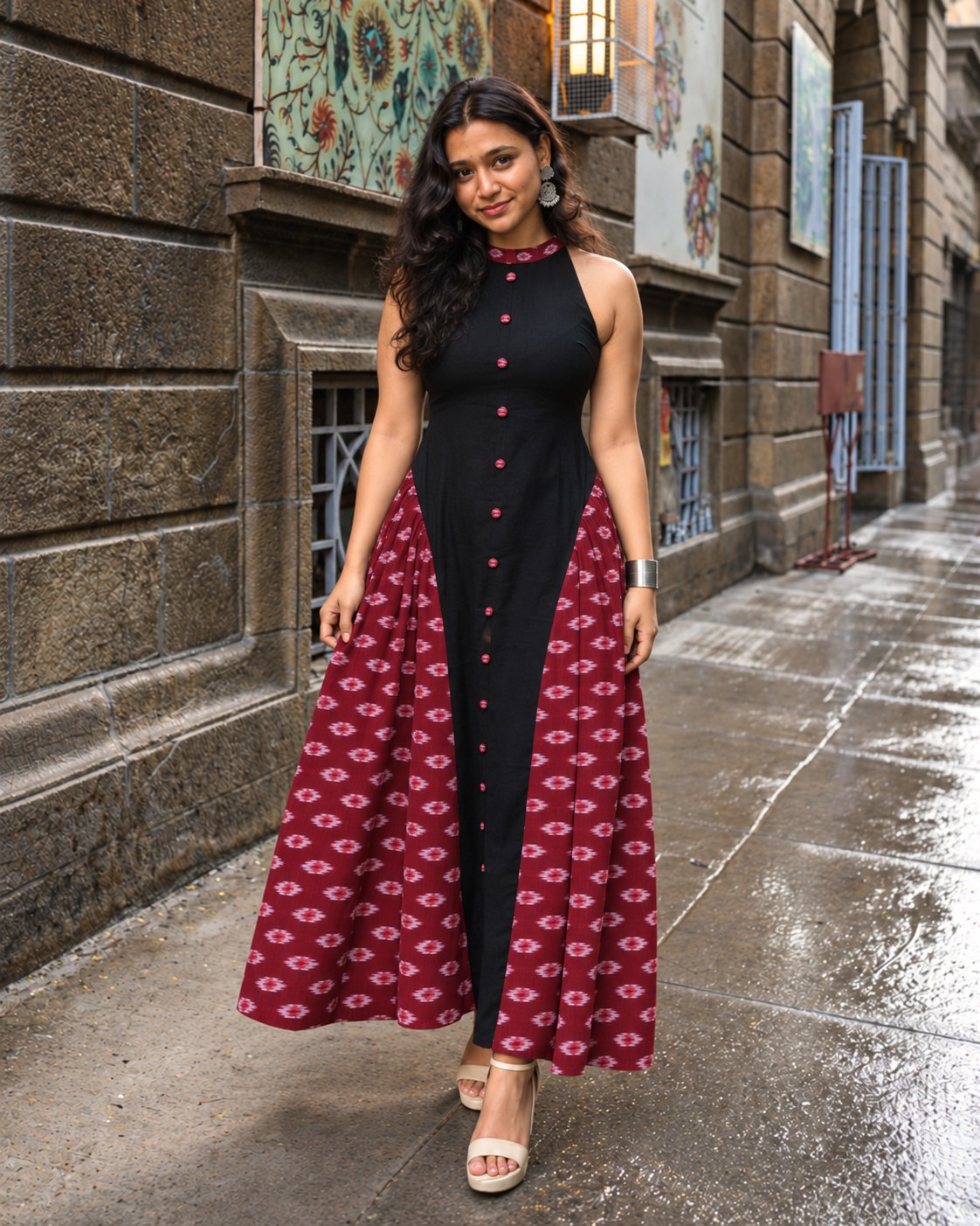 Shiuli Long Dress in Black by Hiya, view 1