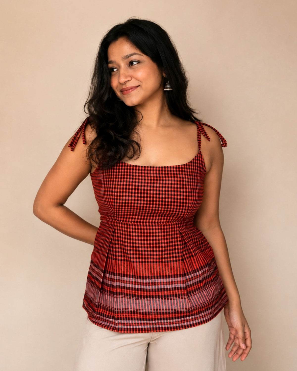 Gamcha Top in Orange, view 2