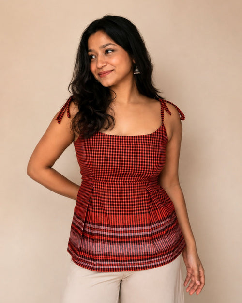 Gamcha Top in Orange, view 2