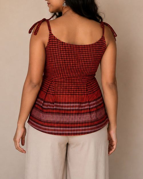 Gamcha Top in Orange, view 3