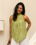 Halter Top in Green, view 2