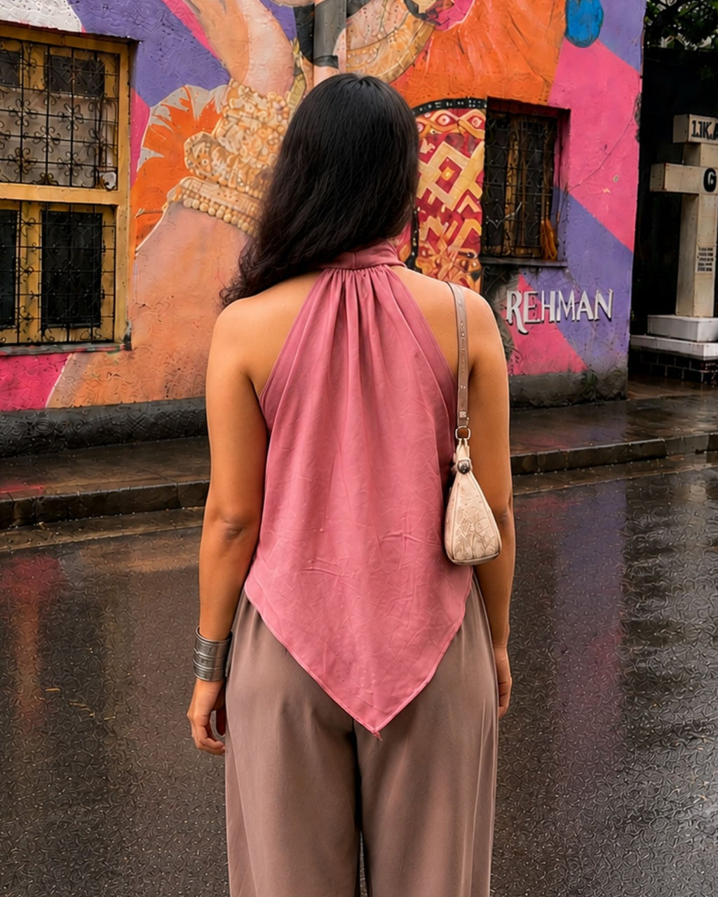 Halter Top in Pink, view 3