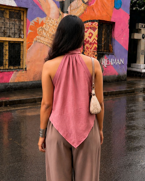 Halter Top in Pink, view 3