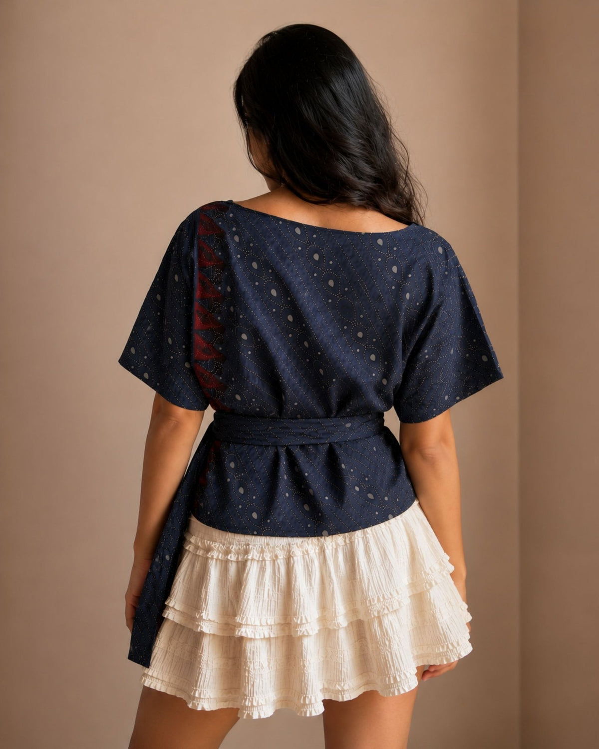 Indigo-Ajrakh Top, view 3