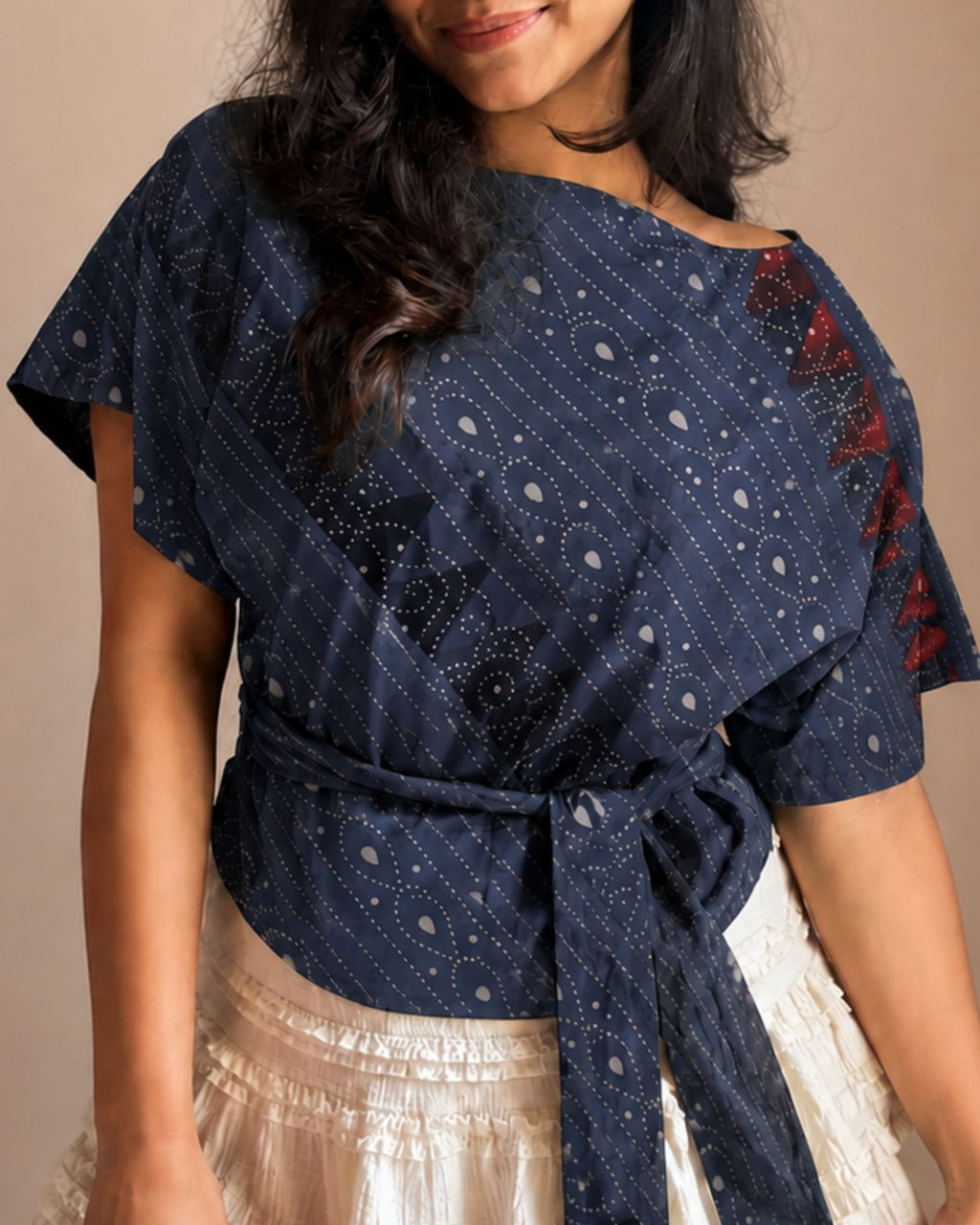 Indigo-Ajrakh Top, view 4
