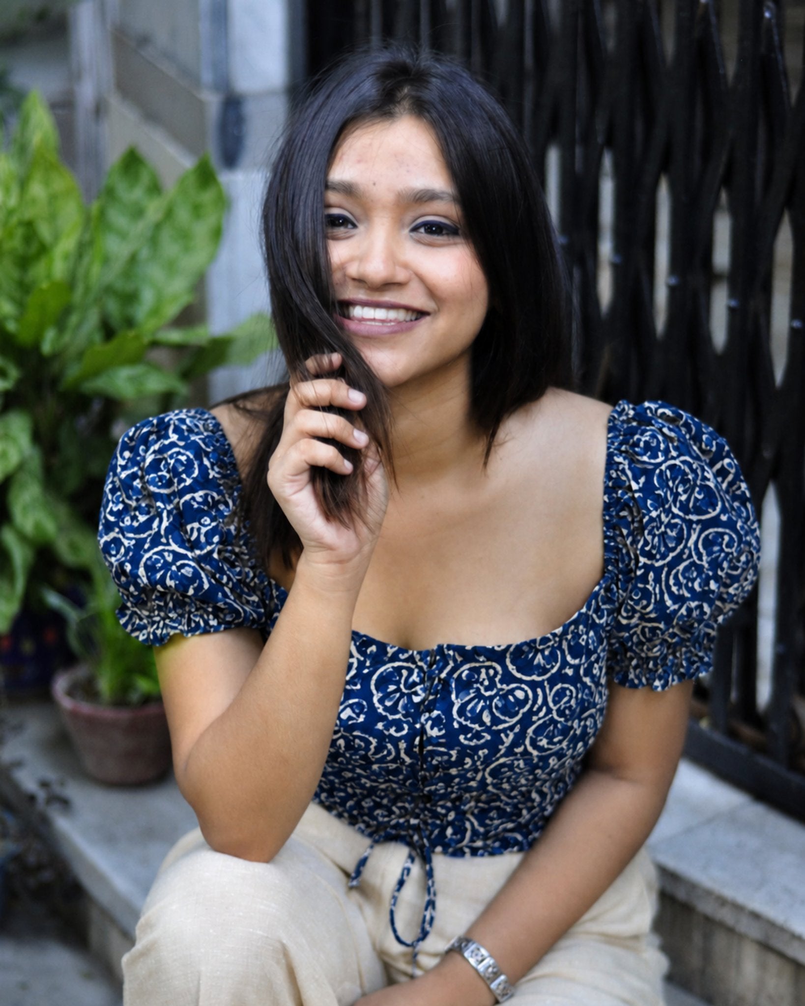 Mili Front-Tie Top, view 1