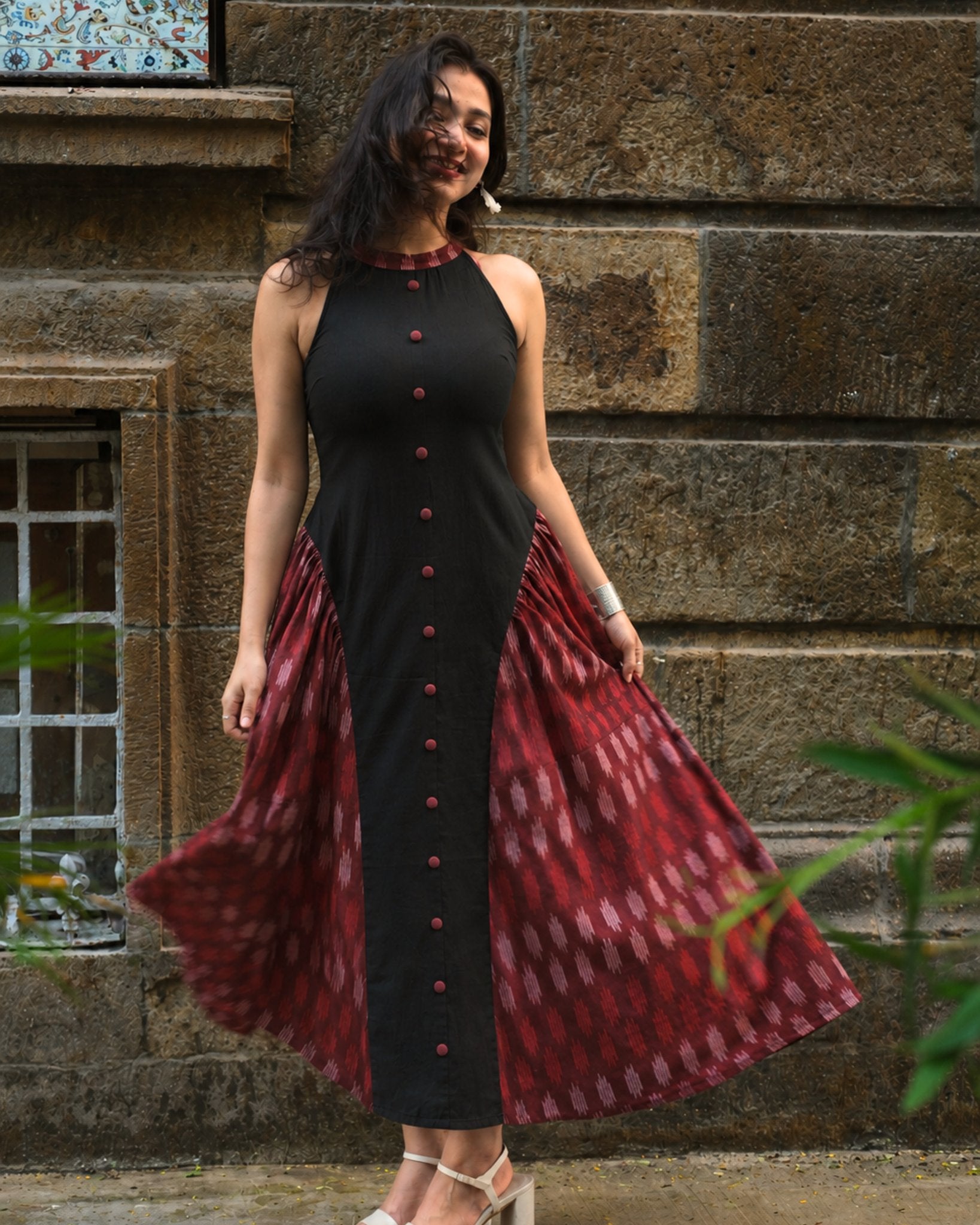 Shiuli Long Dress in Black, view 1