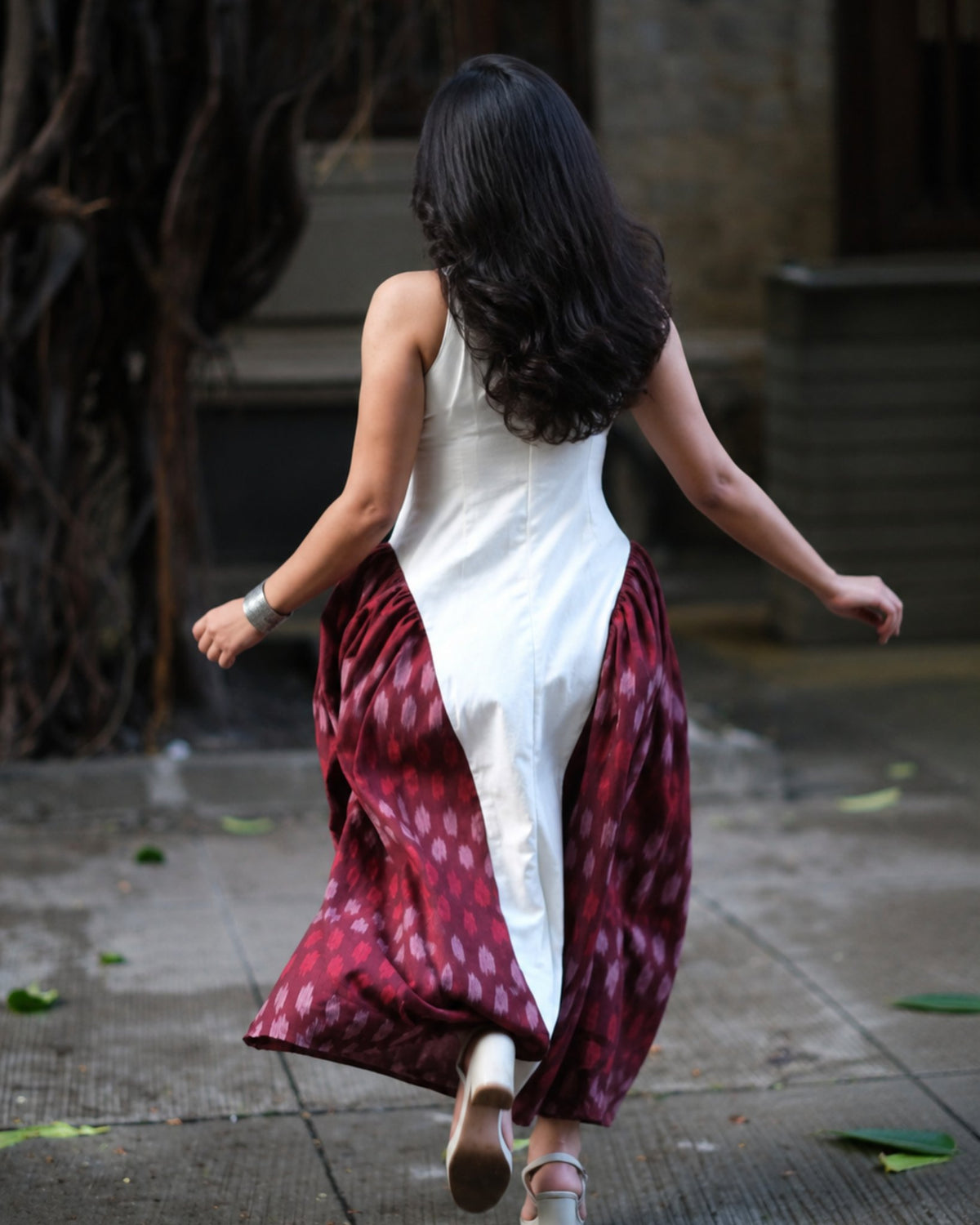 Shiuli Long Dress in White, view 4