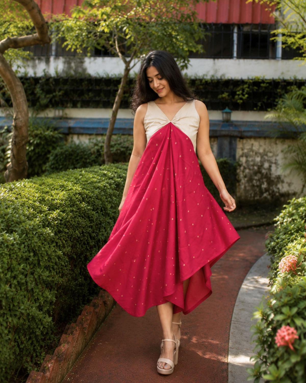 Umbrella Flared Dress, view 3